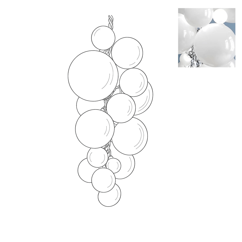 Laelera Glass Chandelier-Moonnatur