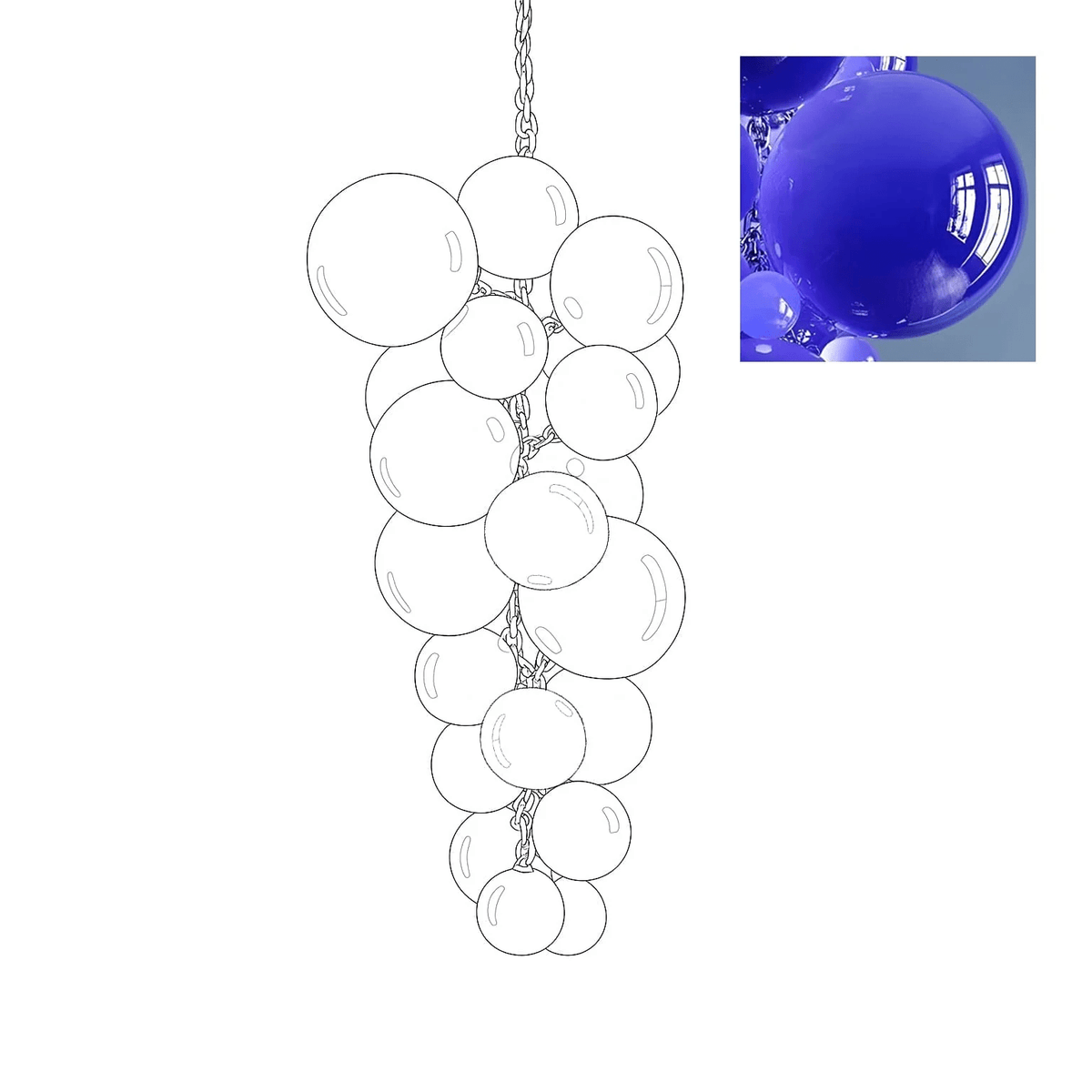 Laelera Glass Chandelier-Moonnatur
