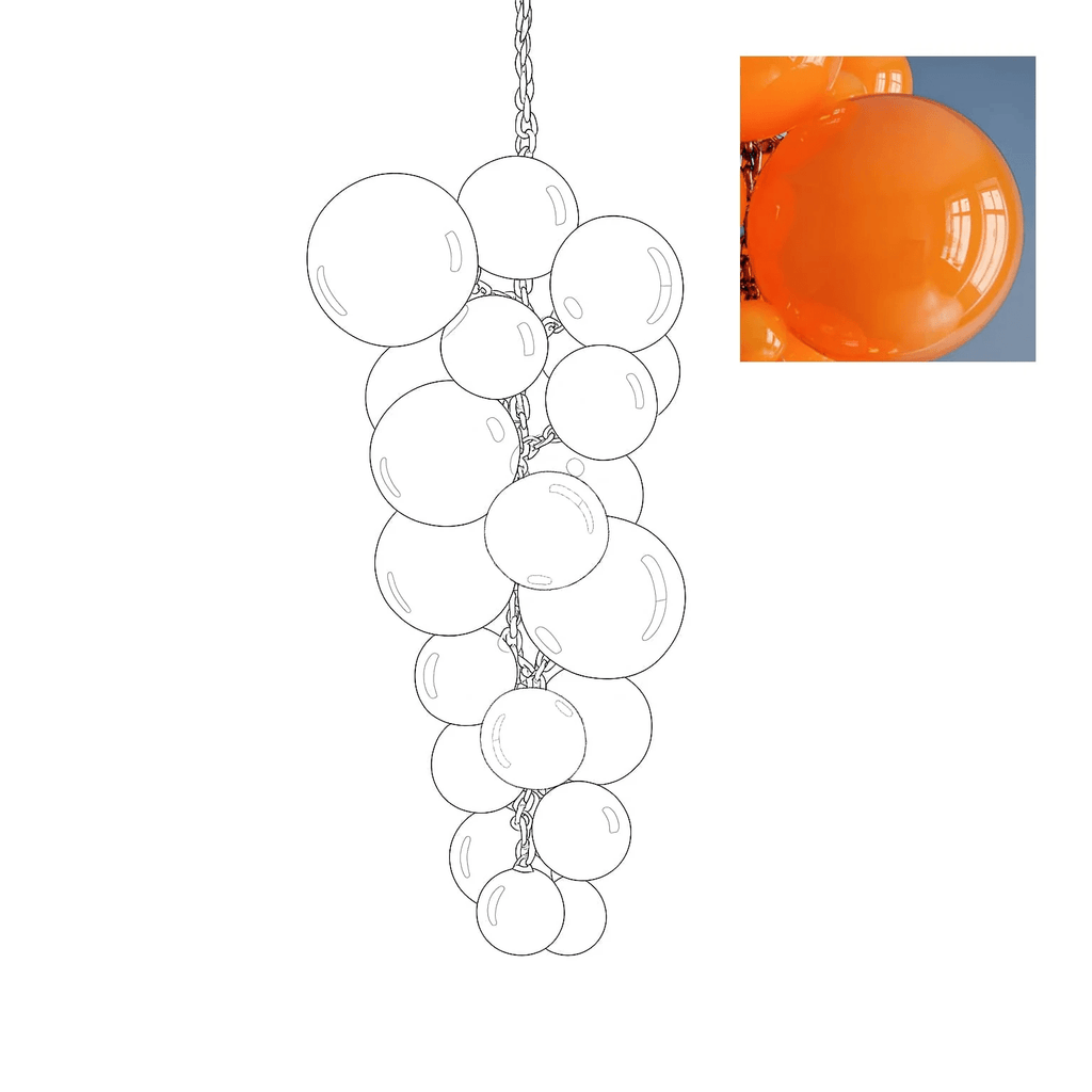 Laelera Glass Chandelier-Moonnatur