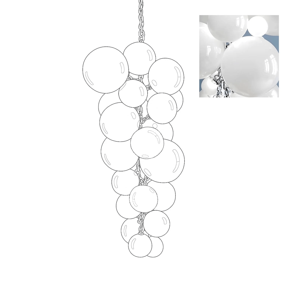 Laelera Glass Chandelier-Moonnatur