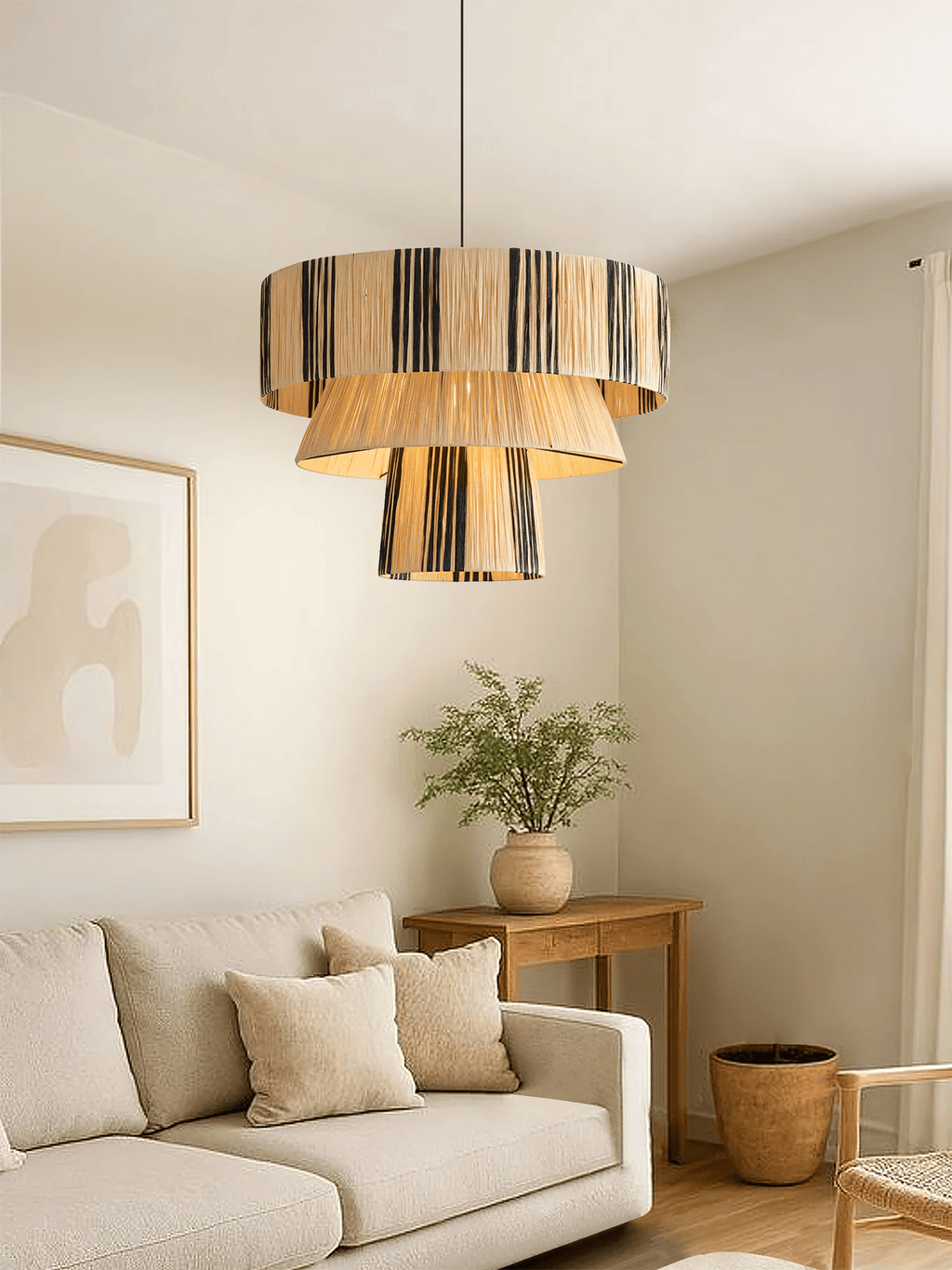 Rovenoria Raffia Pendant Light-Moonnatur