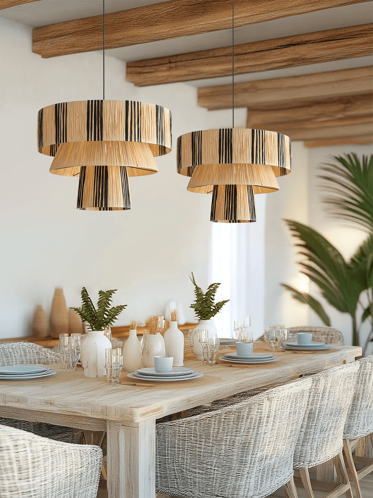 Rovenoria Raffia Pendant Light-Moonnatur