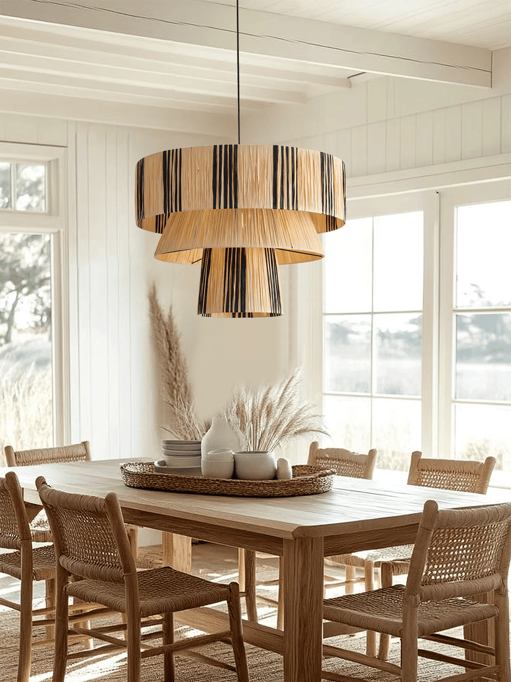 Rovenoria Raffia Pendant Light-Moonnatur