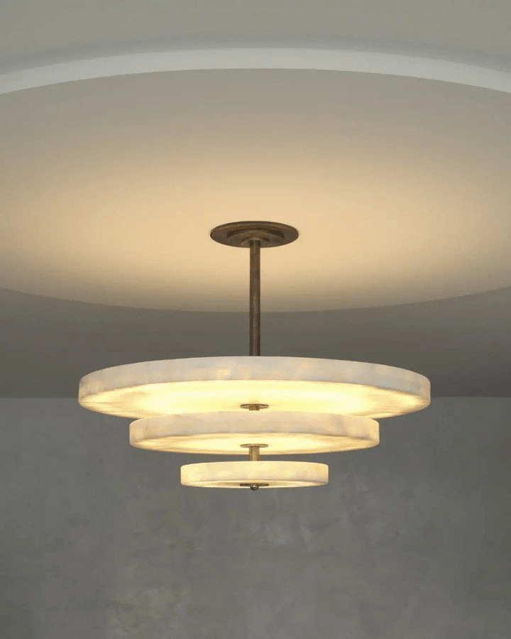 Yarrelholm Alabaster Chandelier-Moonnatur