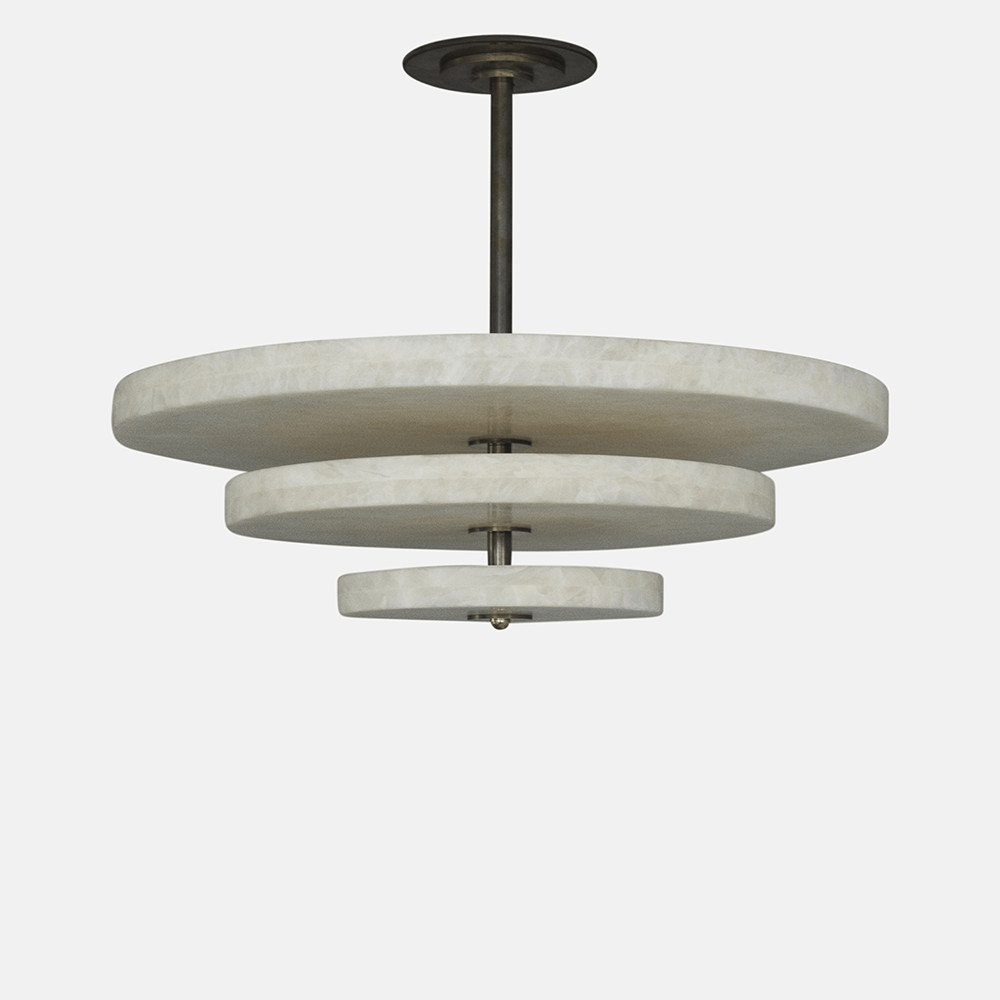 Yarrelholm Alabaster Chandelier-Moonnatur