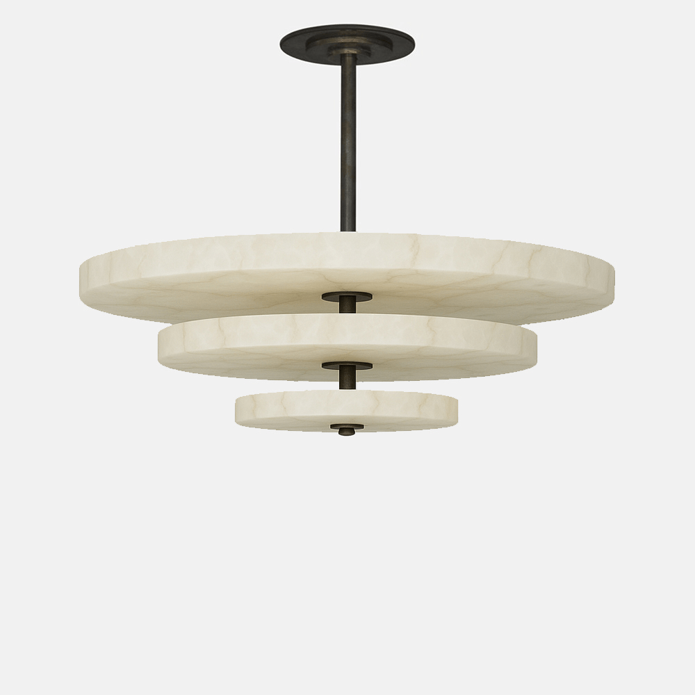 Yarrelholm Alabaster Chandelier-Moonnatur