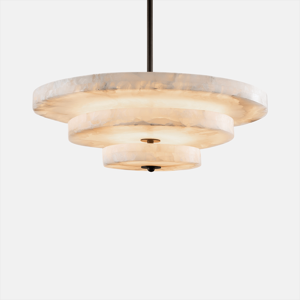 Yarrelholm Alabaster Chandelier-Moonnatur
