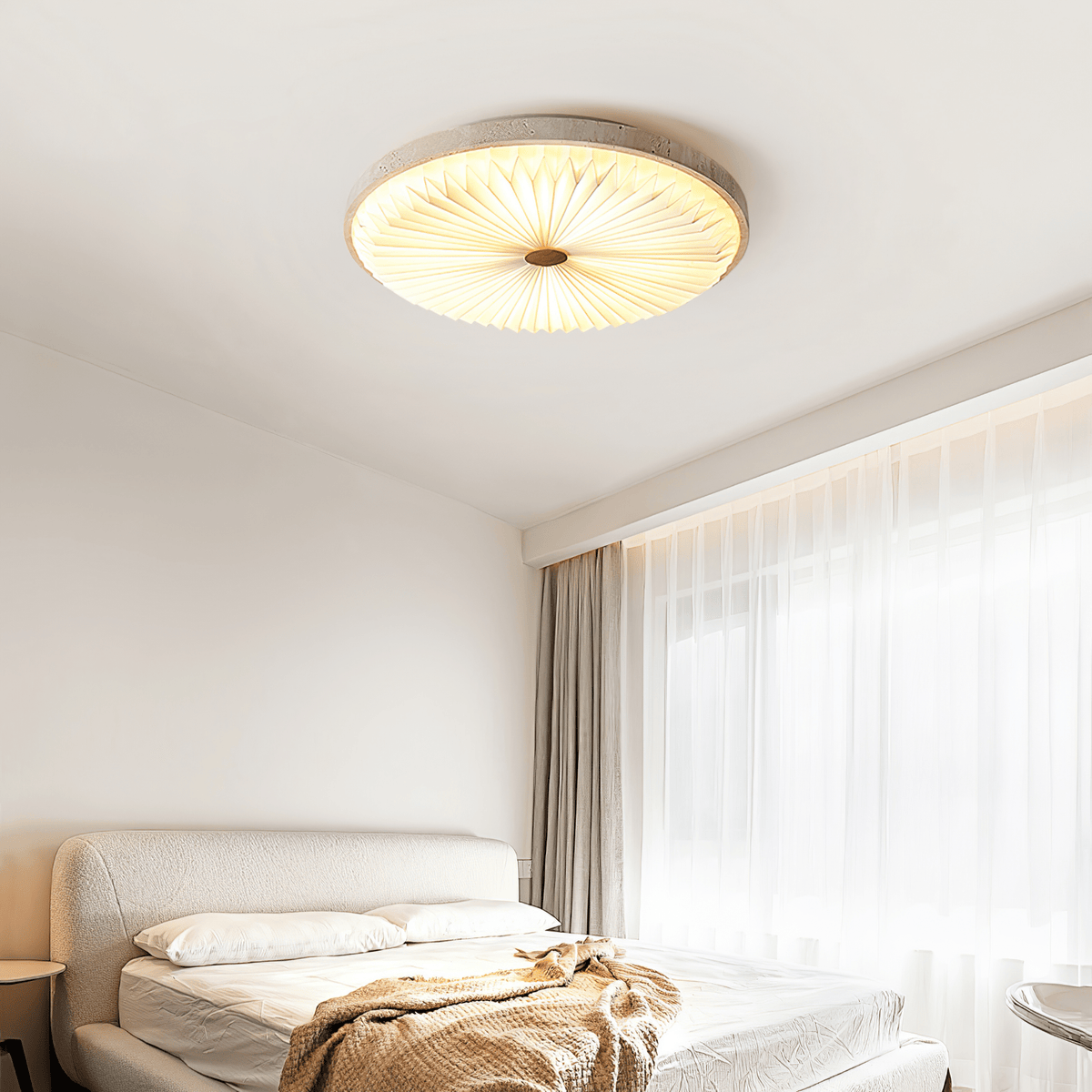 Tarnelara Travertine Ceiling Light-Moonnatur