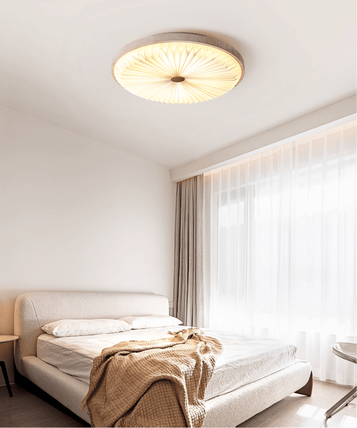 Tarnelara Travertine Ceiling Light-Moonnatur