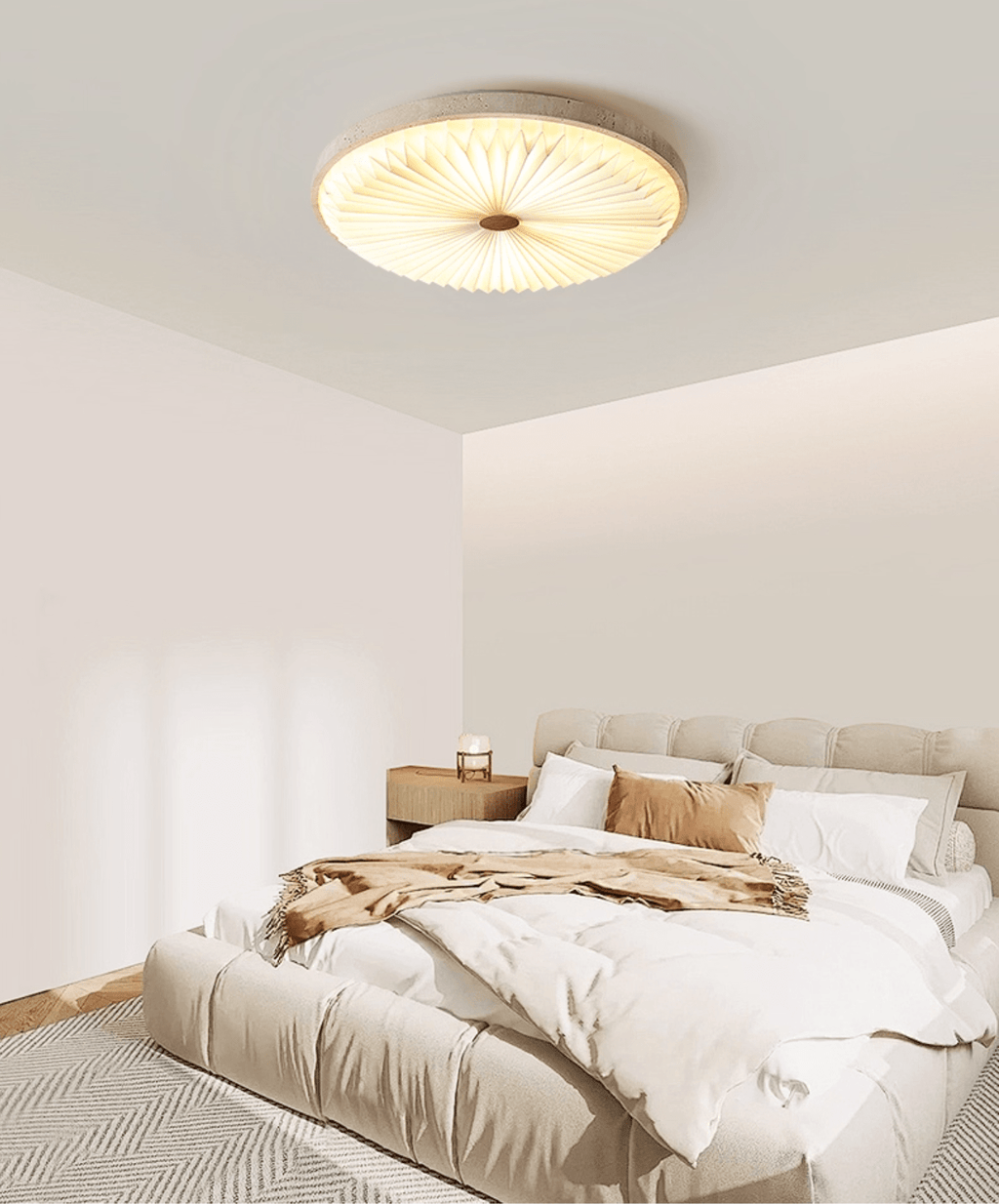 Tarnelara Travertine Ceiling Light-Moonnatur