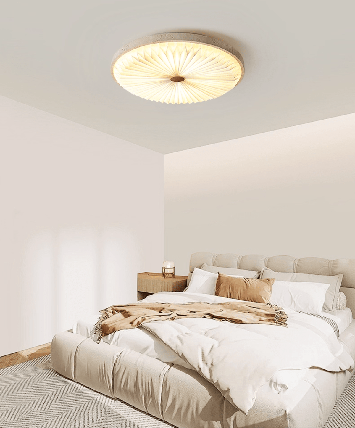 Tarnelara Travertine Ceiling Light-Moonnatur