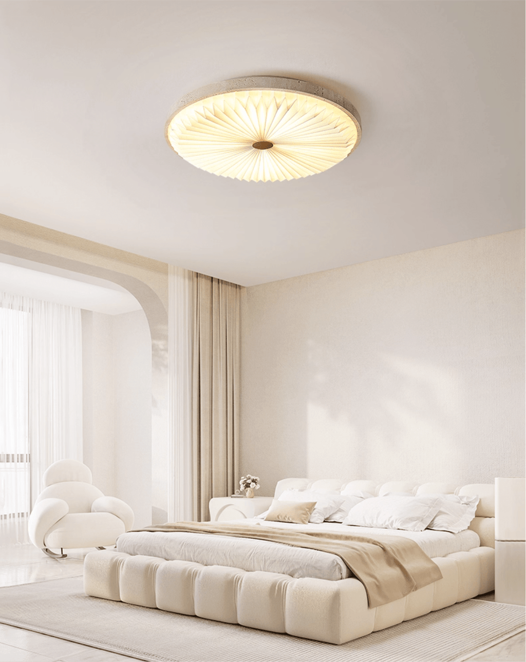 Tarnelara Travertine Ceiling Light-Moonnatur