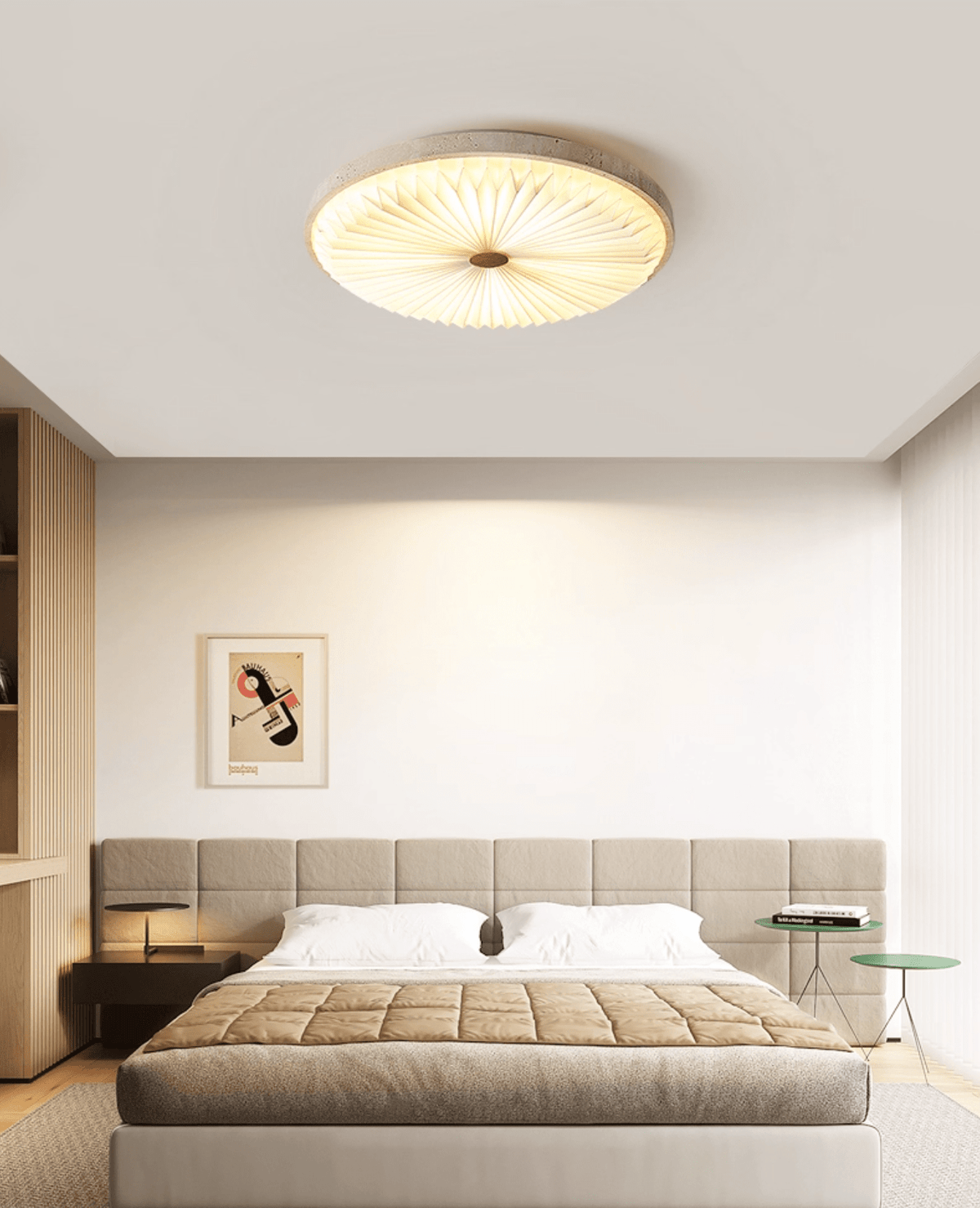 Tarnelara Travertine Ceiling Light-Moonnatur