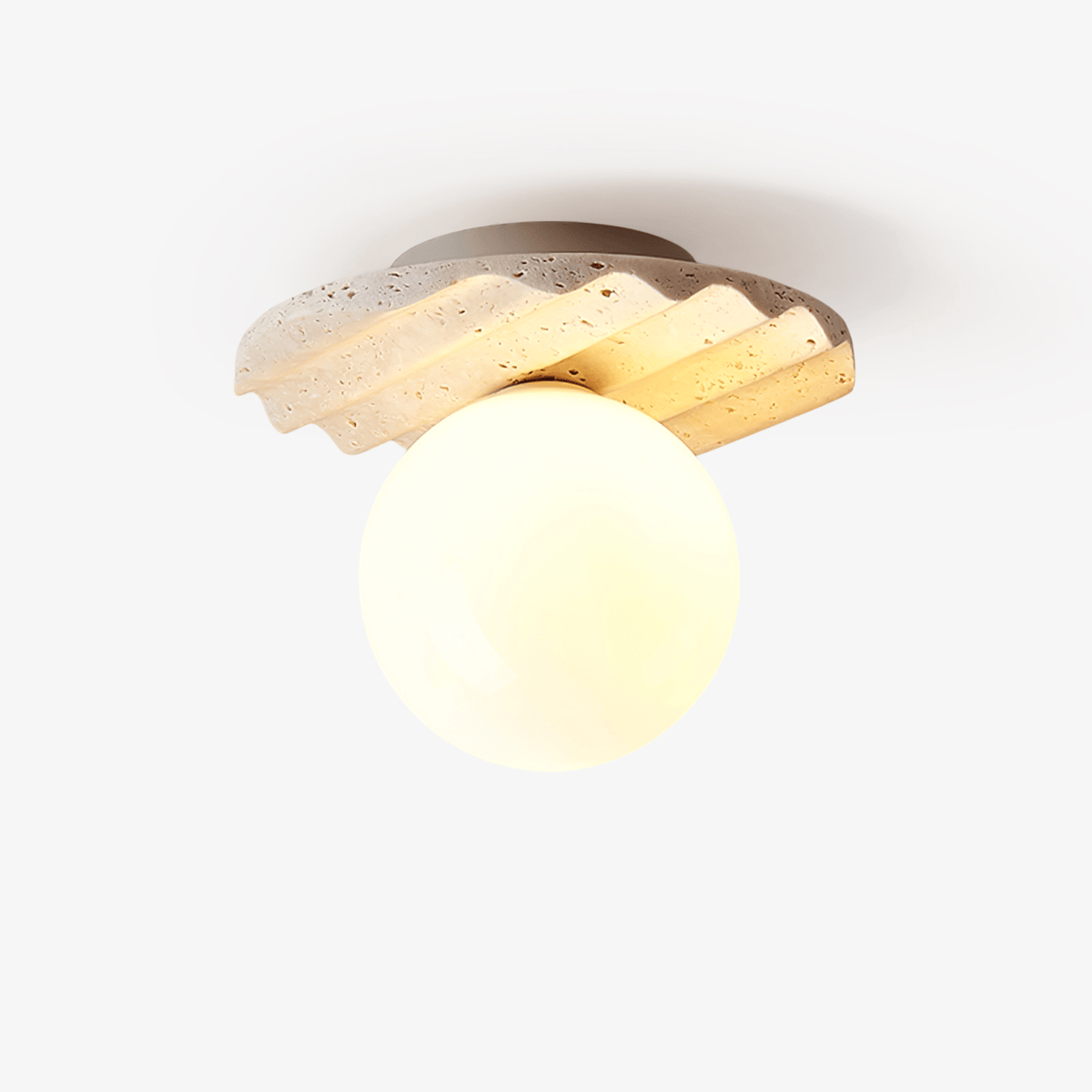 Mardenhill Travertine Ceiling Light-Moonnatur
