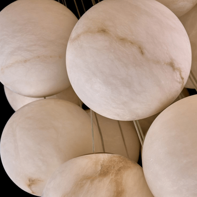 Zelvenena Alabaster Chandelier-Moonnatur