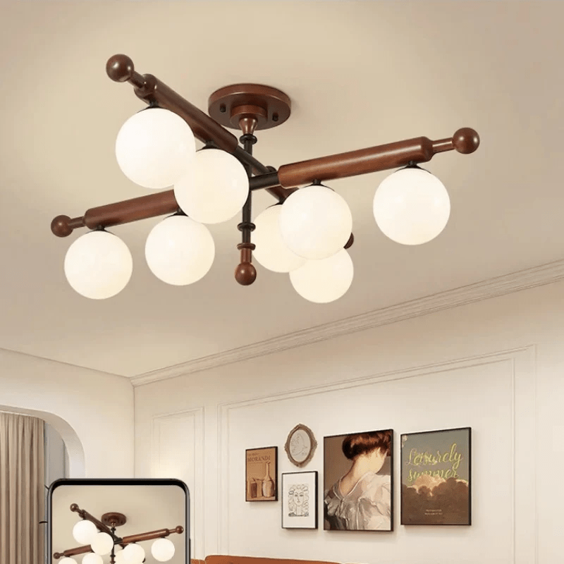 Marvenley Rubberwood Ceiling Light-Moonnatur