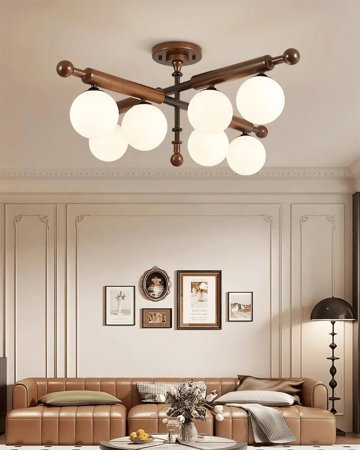 Marvenley Rubberwood Ceiling Light-Moonnatur