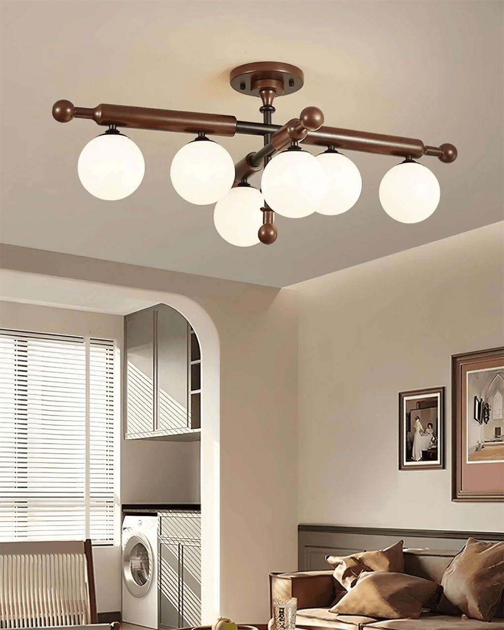 Marvenley Rubberwood Ceiling Light-Moonnatur