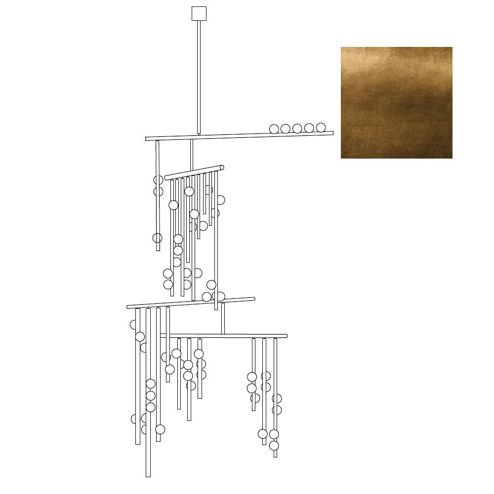 Ilvenaria Brass Chandelier-Moonnatur