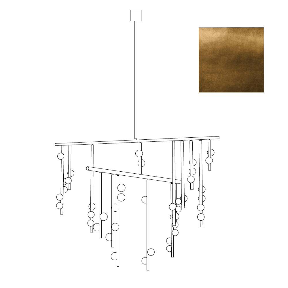 Ilvenaria Brass Chandelier-Moonnatur