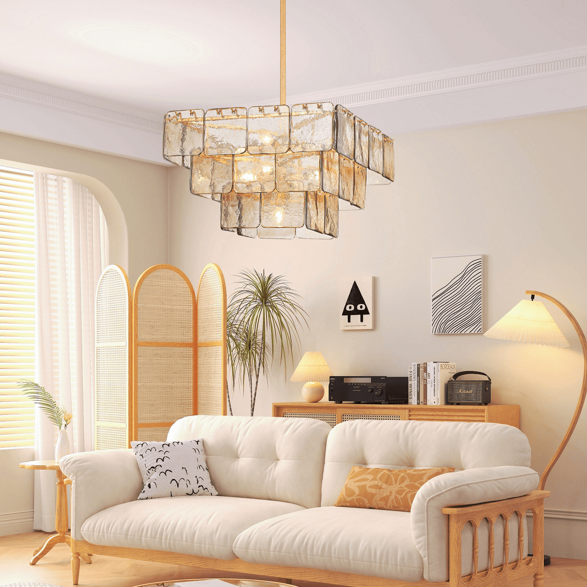 Cavenash Glass Chandelier-Moonnatur