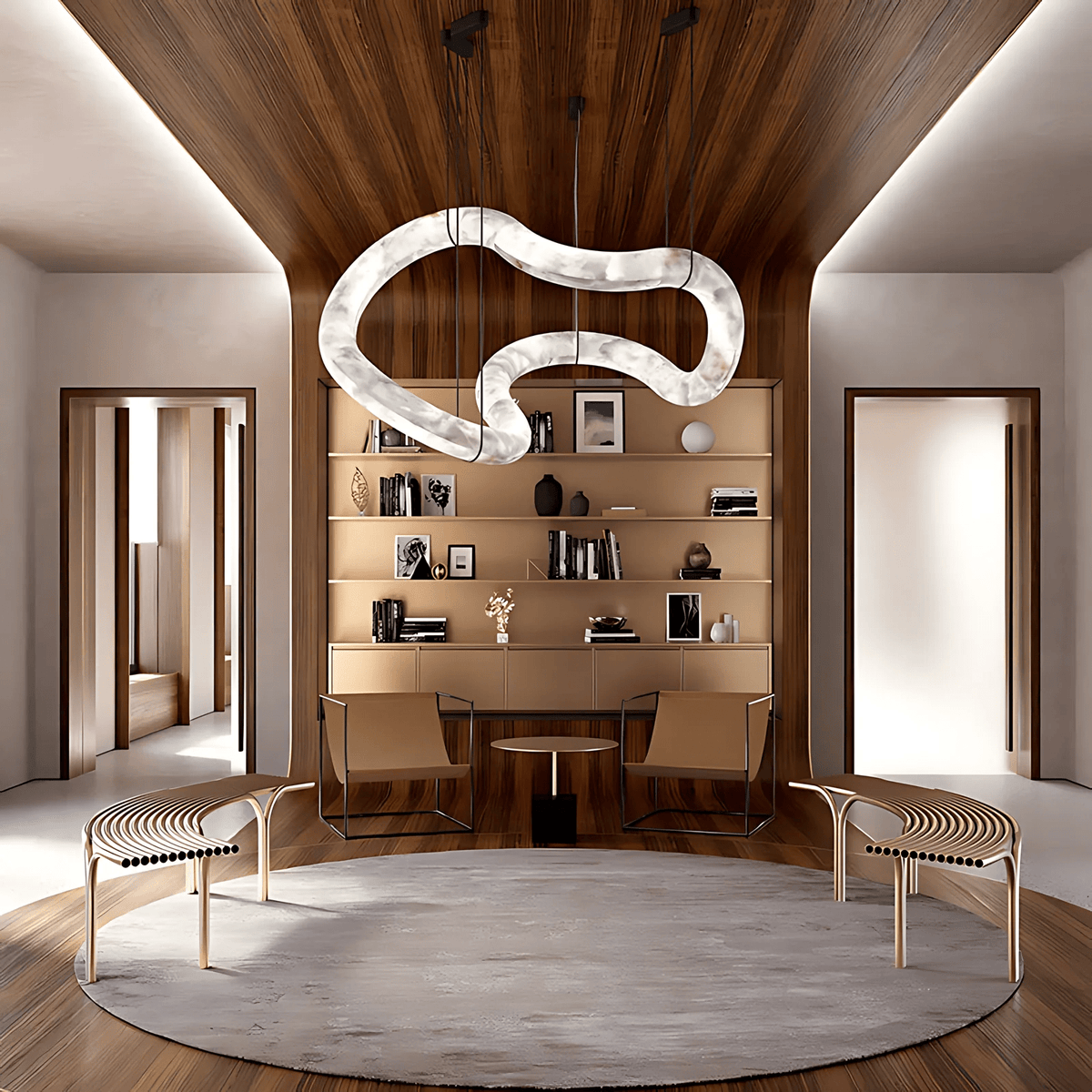 Yarrelheath Alabaster Chandelier-Moonnatur