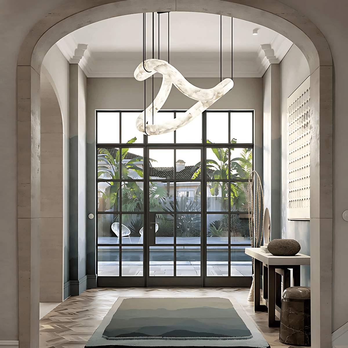 Yarrelheath Alabaster Chandelier-Moonnatur