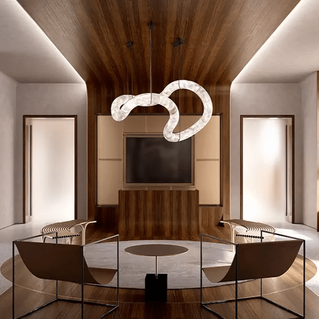 Yarrelheath Alabaster Chandelier-Moonnatur