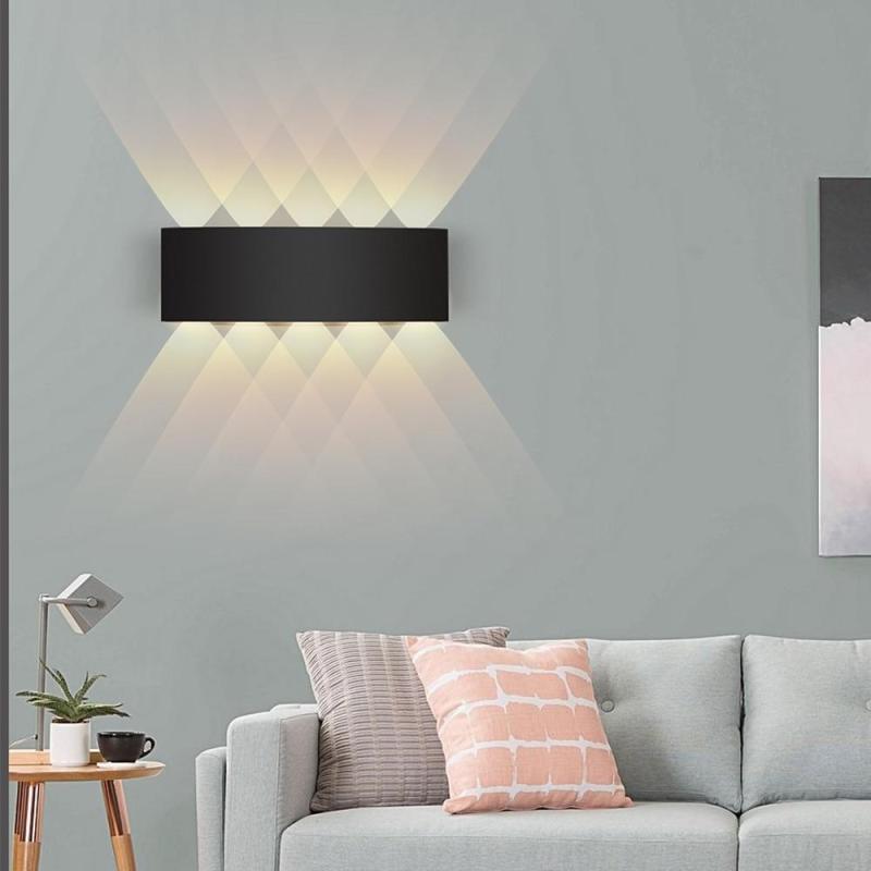 Tronix Modern Rectangular Metal Outdoor Wall Lamp, Black/White, Water-wave - Neutralighting