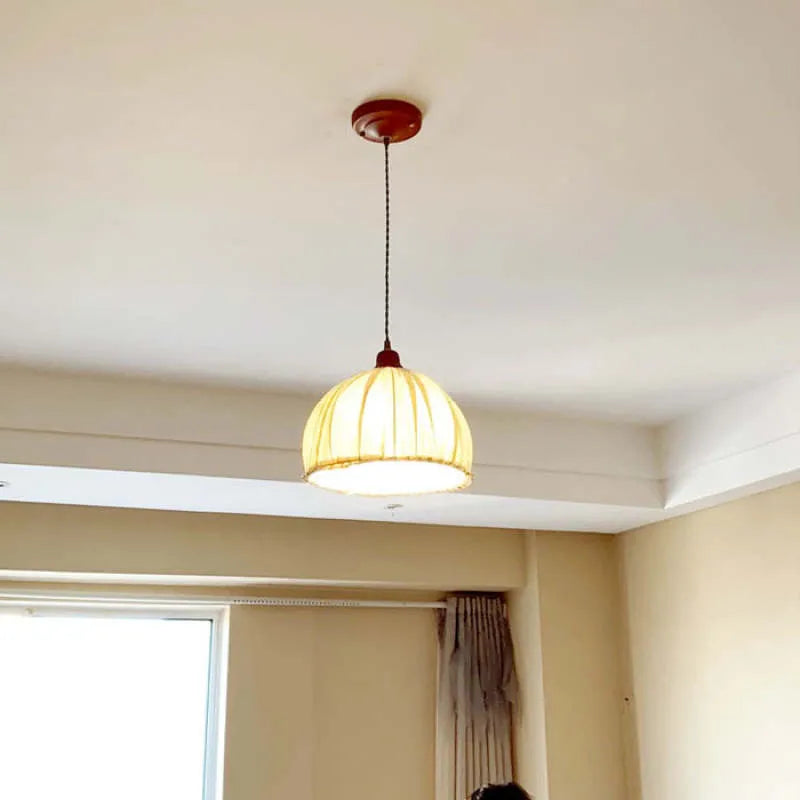 Haloa Vintage Pendant Light Beige, Fabric - Neutralighting