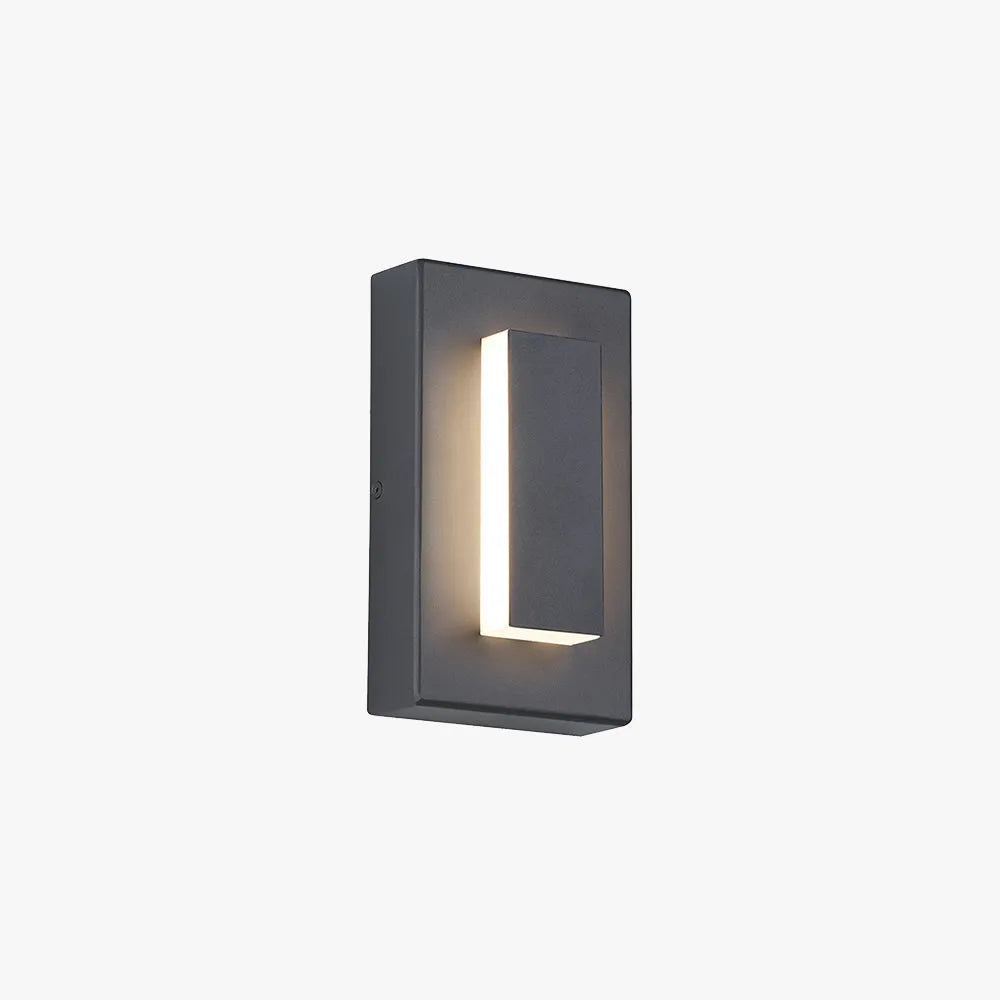 Kasso Modern Square Metal Outdoor Wall Lamp, Dark/Gray Bronze - Neutralighting