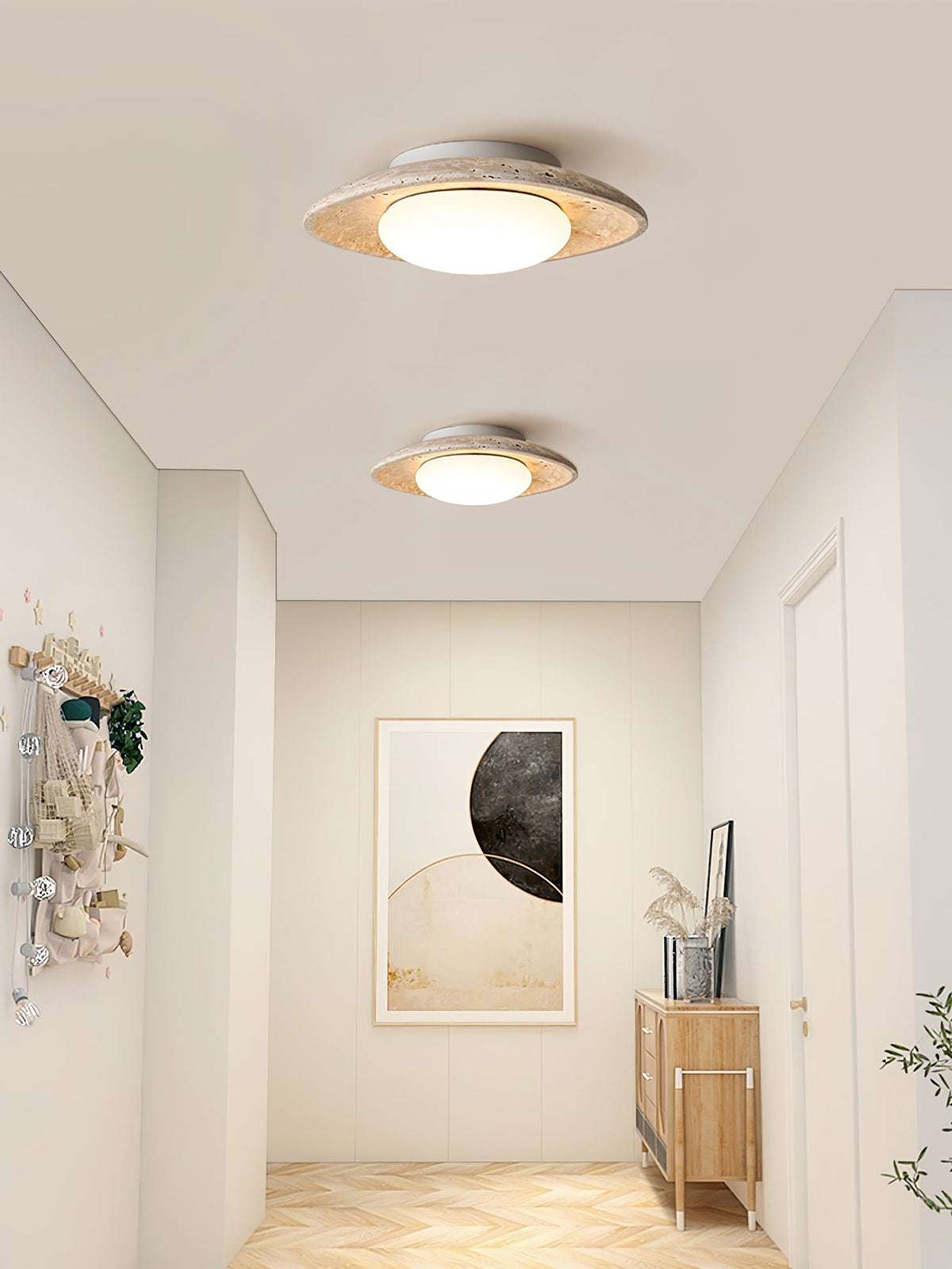 Aberford Travertine Ceiling Light-Moonnatur