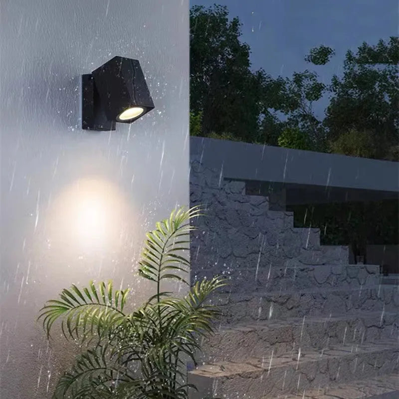 Artiq Modern Outdoor Rotatable Metal Spotlight Wall Lamp, Black - Neutralighting