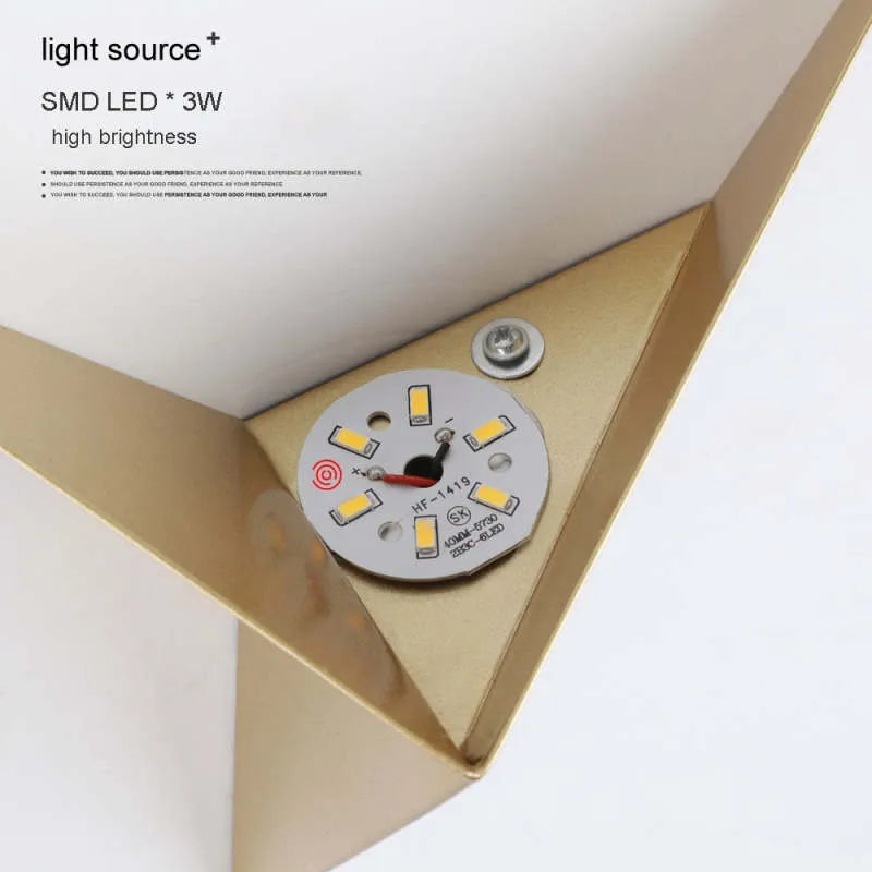 Calno Metal Modern LED Wall lamps for Bedroom, Triangle - Neutralighting