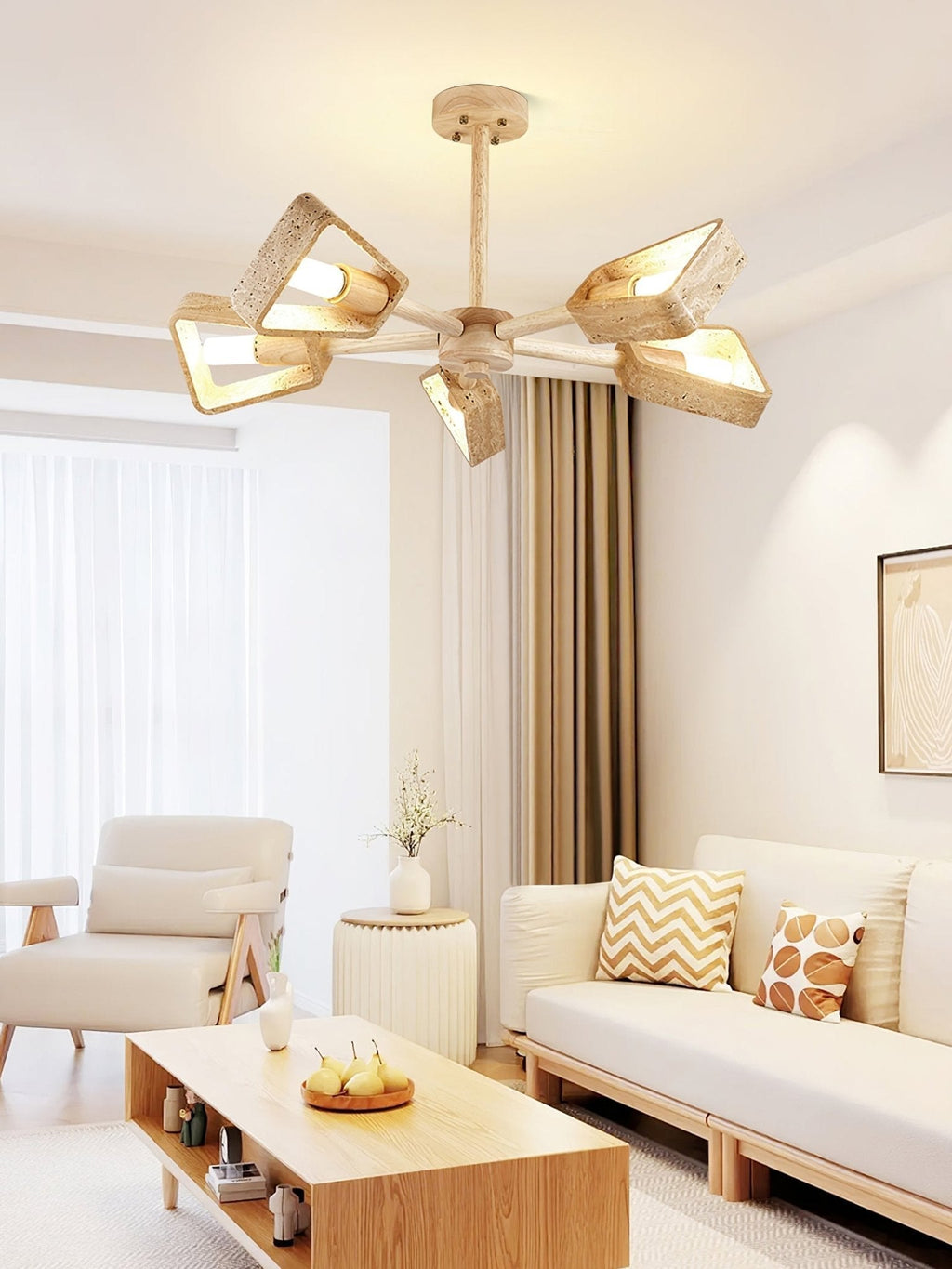 Harvenevia Travertine Chandelier-Moonnatur
