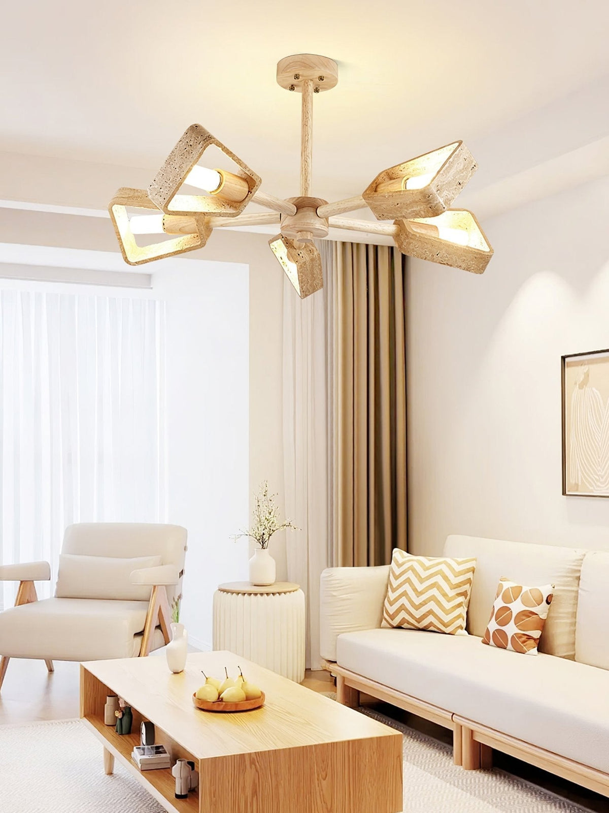 Harvenevia Travertine Chandelier-Moonnatur