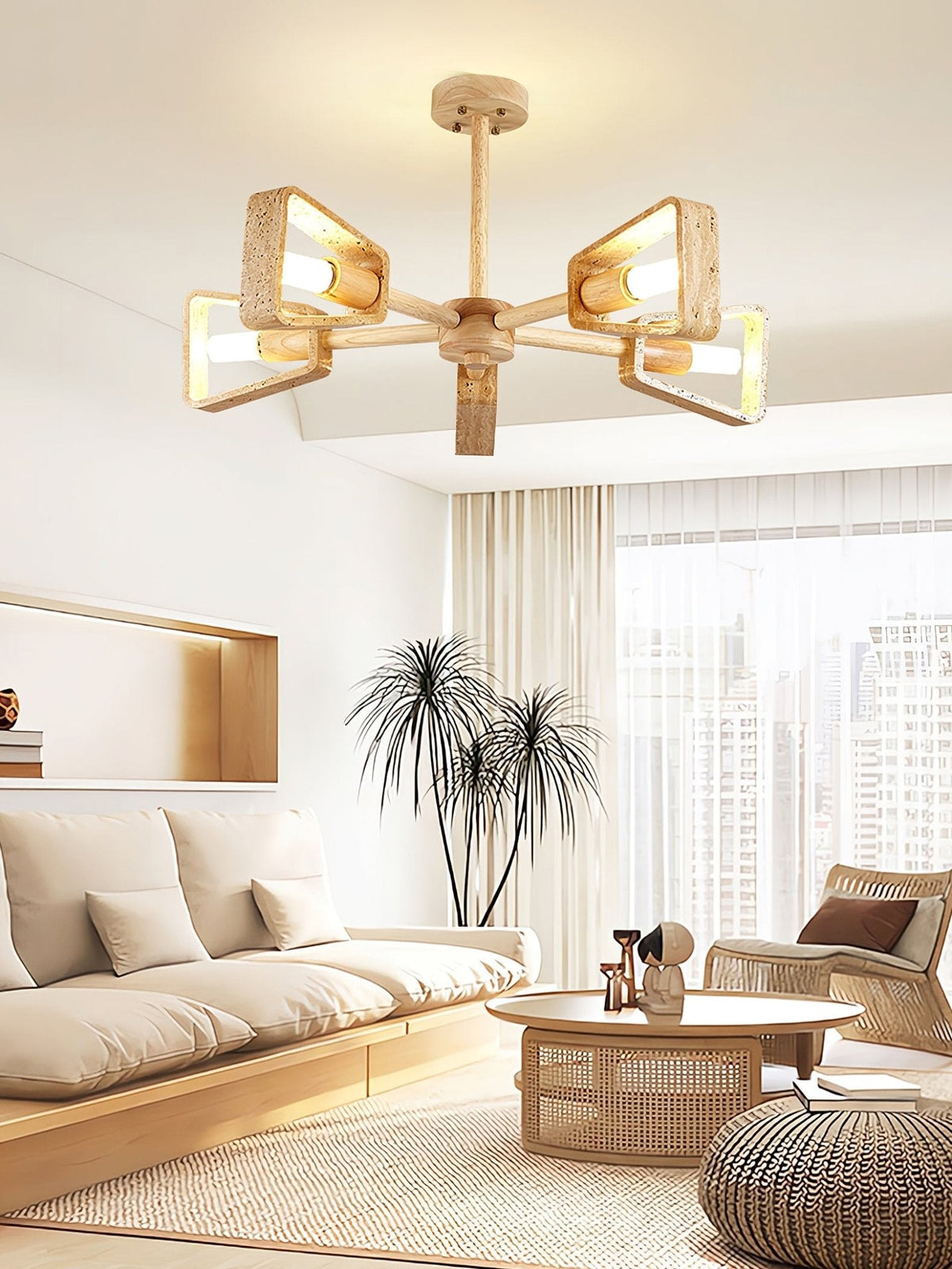 Harvenevia Travertine Chandelier-Moonnatur