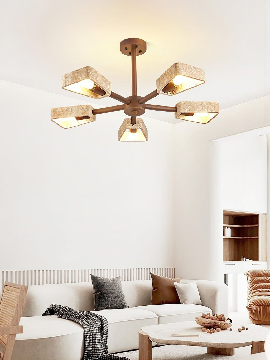 Harvenevia Travertine Chandelier-Moonnatur