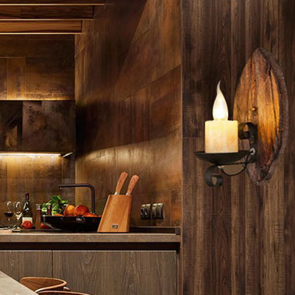 Wenrelena Pine Wood Wall Light-Moonnatur