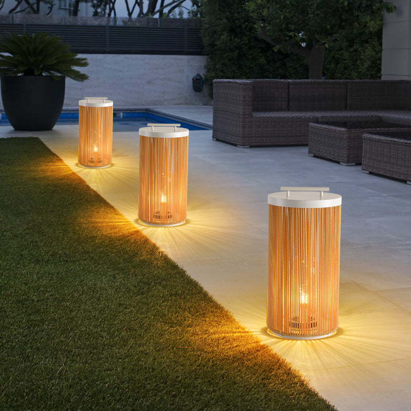 Lorrenlynne Rattan Floor Lamp-Moonnatur