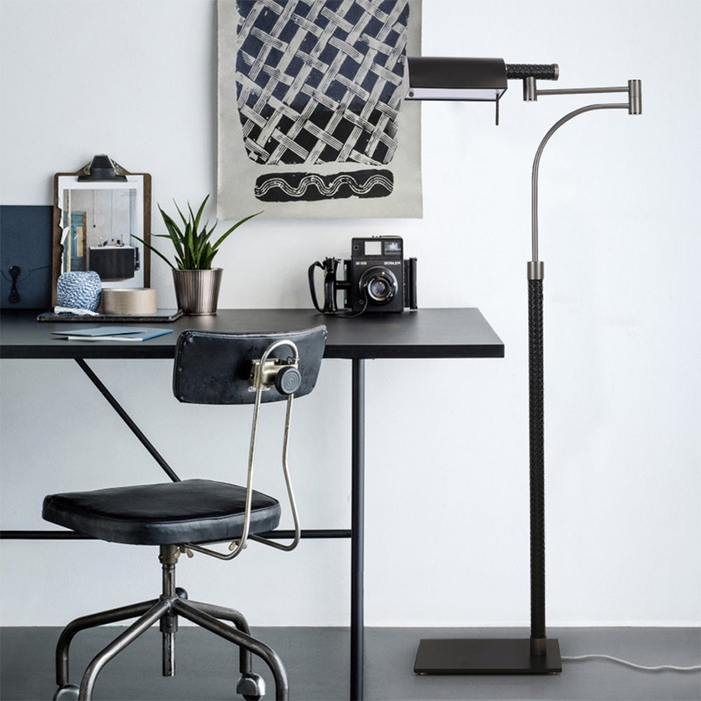 Vardenhill Leather Floor Lamp-Moonnatur