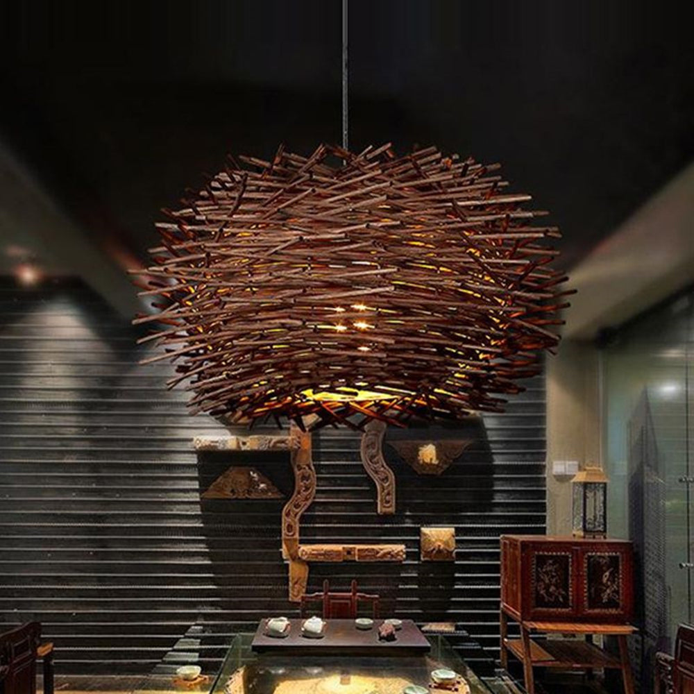 Langrenenna Rattan Pendant Light-Moonnatur