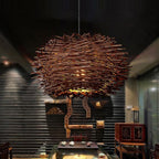 Langrenenna Rattan Pendant Light-Moonnatur