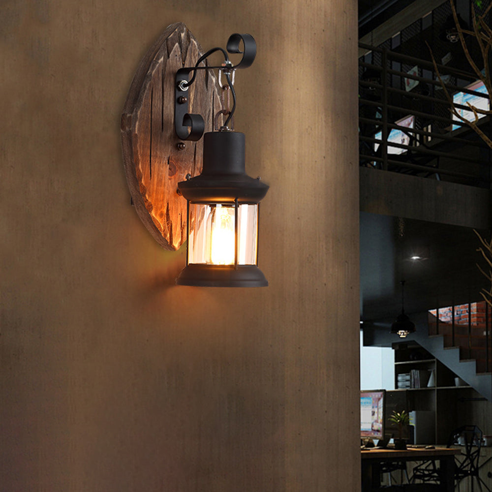 Wilveniel Pine Wood Wall Light-Moonnatur