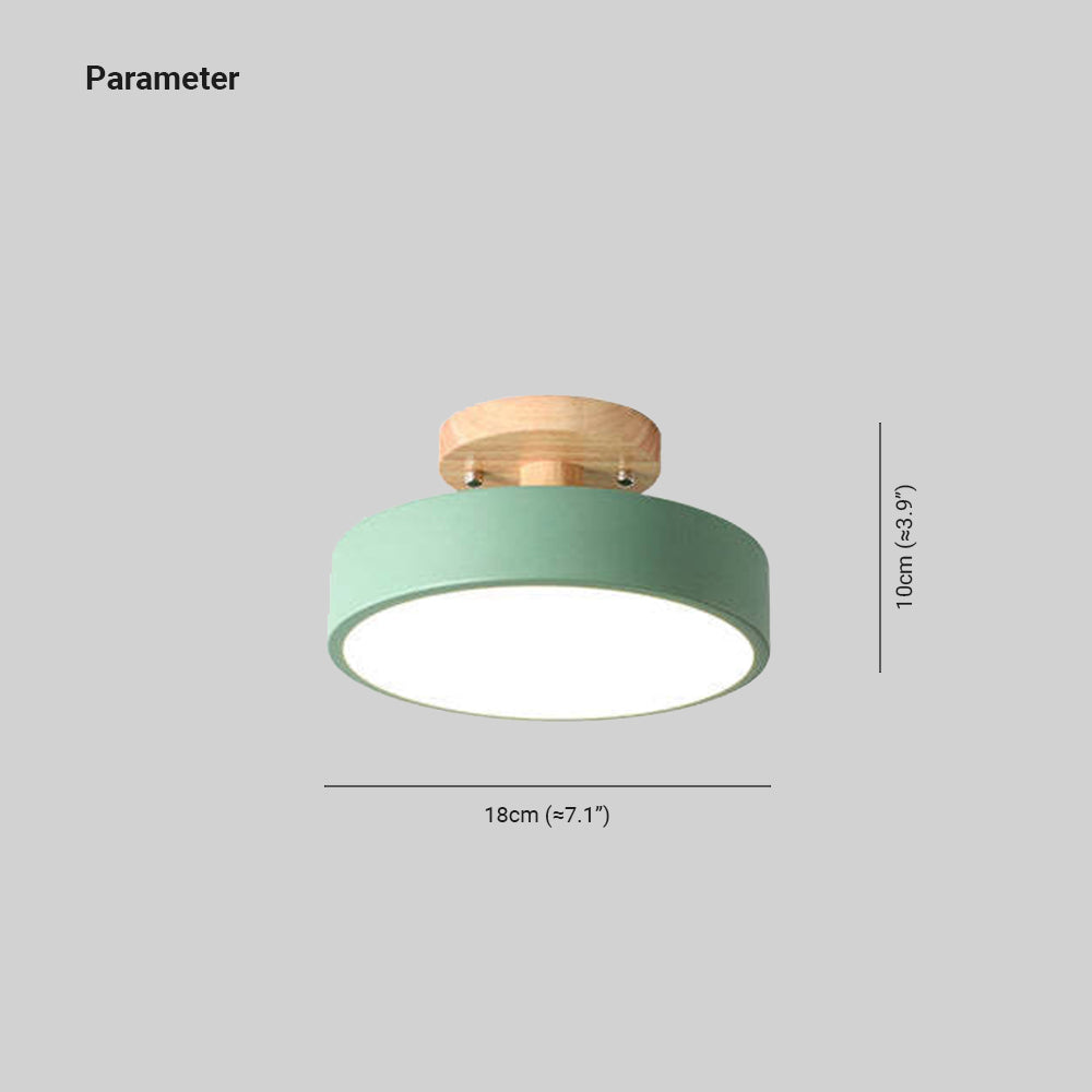 Orya Round LED Flush Mount Ceiling Light Modern Wood Colorful - Neutralighting