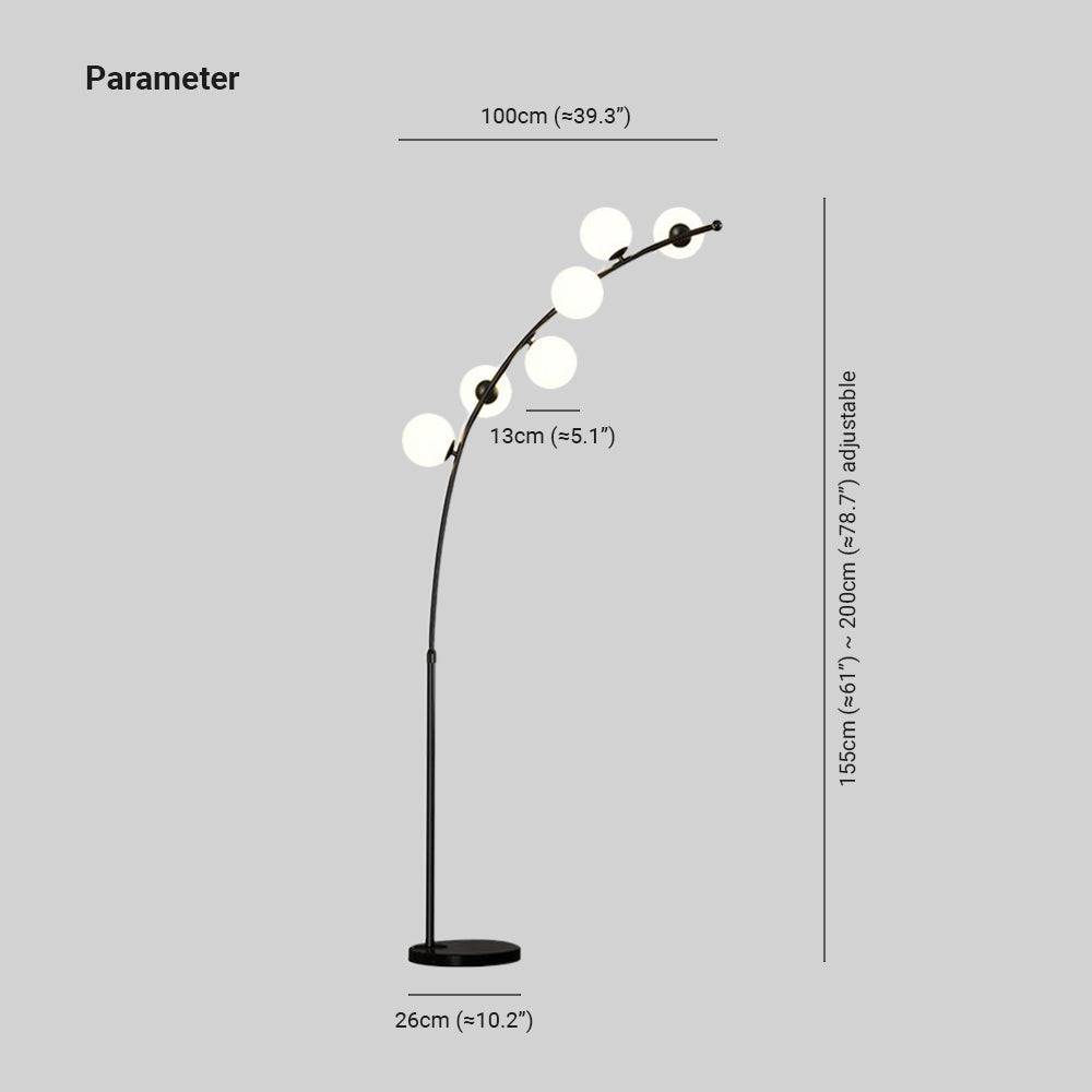 Quenelenora Glass Floor Lamp-Moonnatur