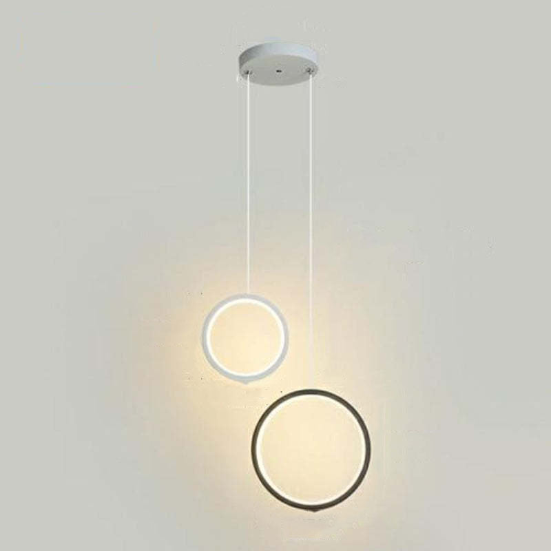 Doria Modern LED Pendant Light Black/White Metal Living Room - Neutralighting
