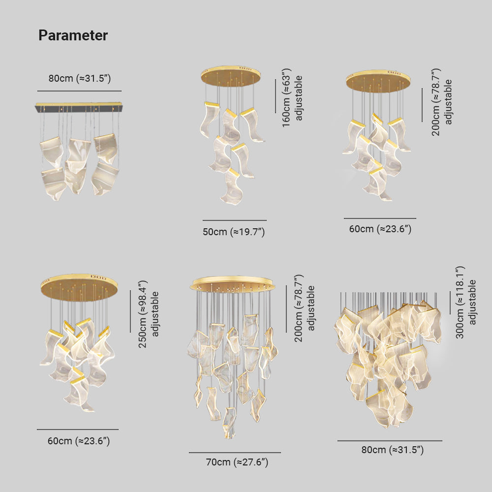 Keldelwren Acrylic Chandelier-Moonnatur