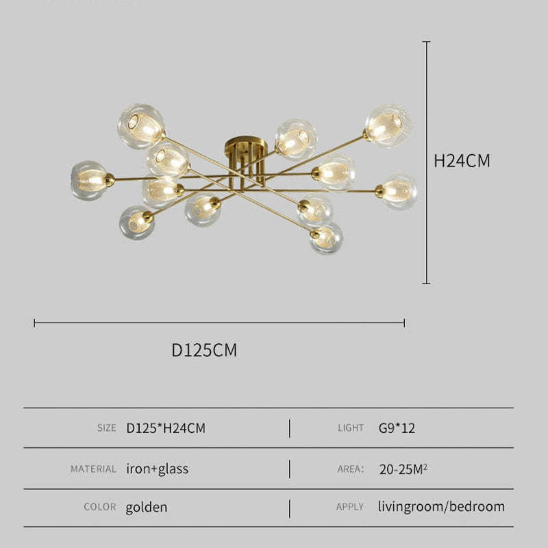 Inverrose Glass Chandelier-Moonnatur