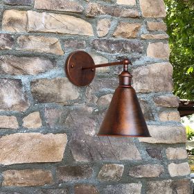 Zynar Vintage Adjustable Wall Lamp, Metal, Black/Rust, Living Room - Neutralighting